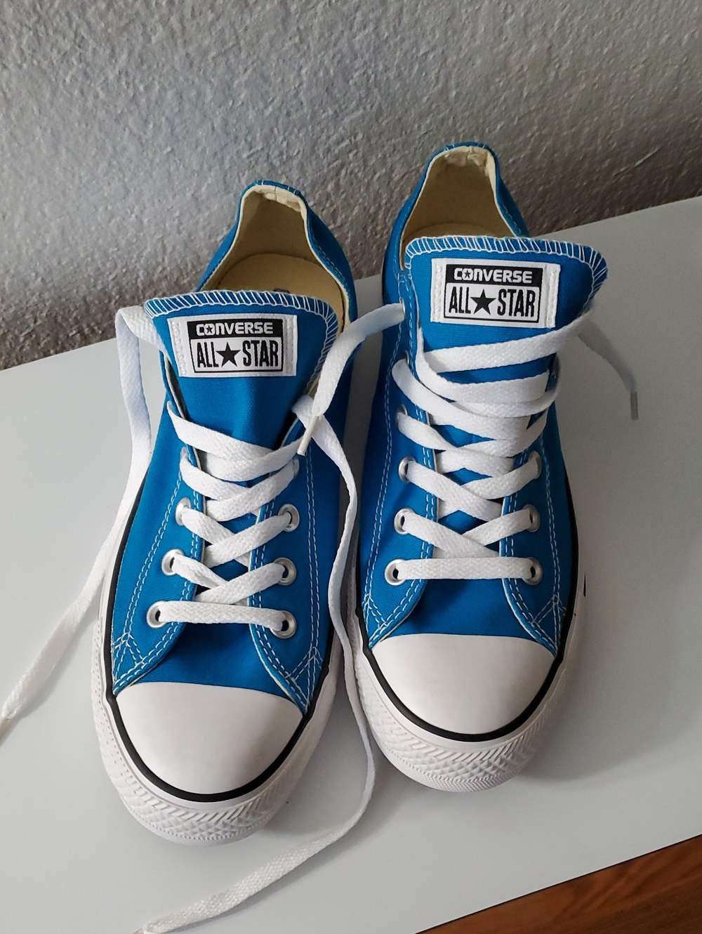 Converse All Star Low Top Sneakers in Bright Blue and White